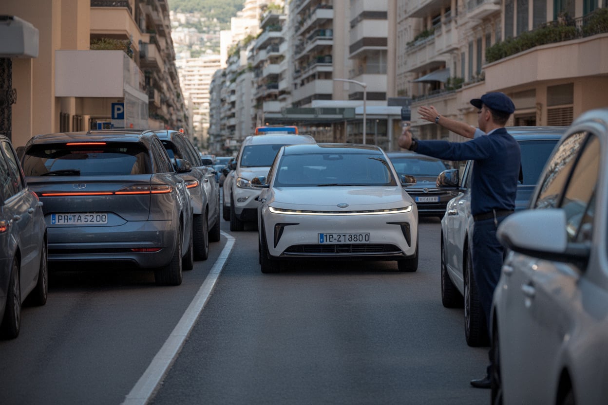 Circulation dense à Monaco avec voitures électrifiées en 2026
