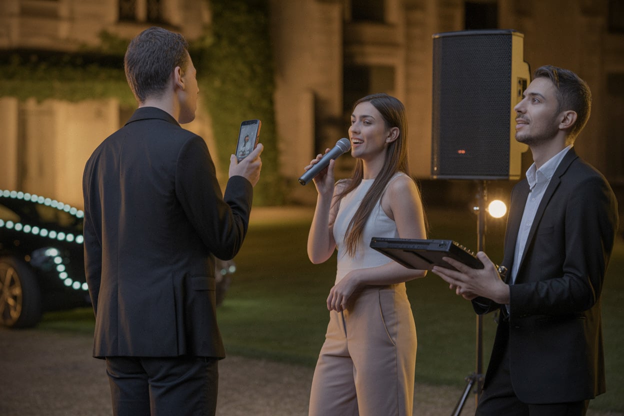 Chants de comédies musicales au château du Cayrou, soirée d’été