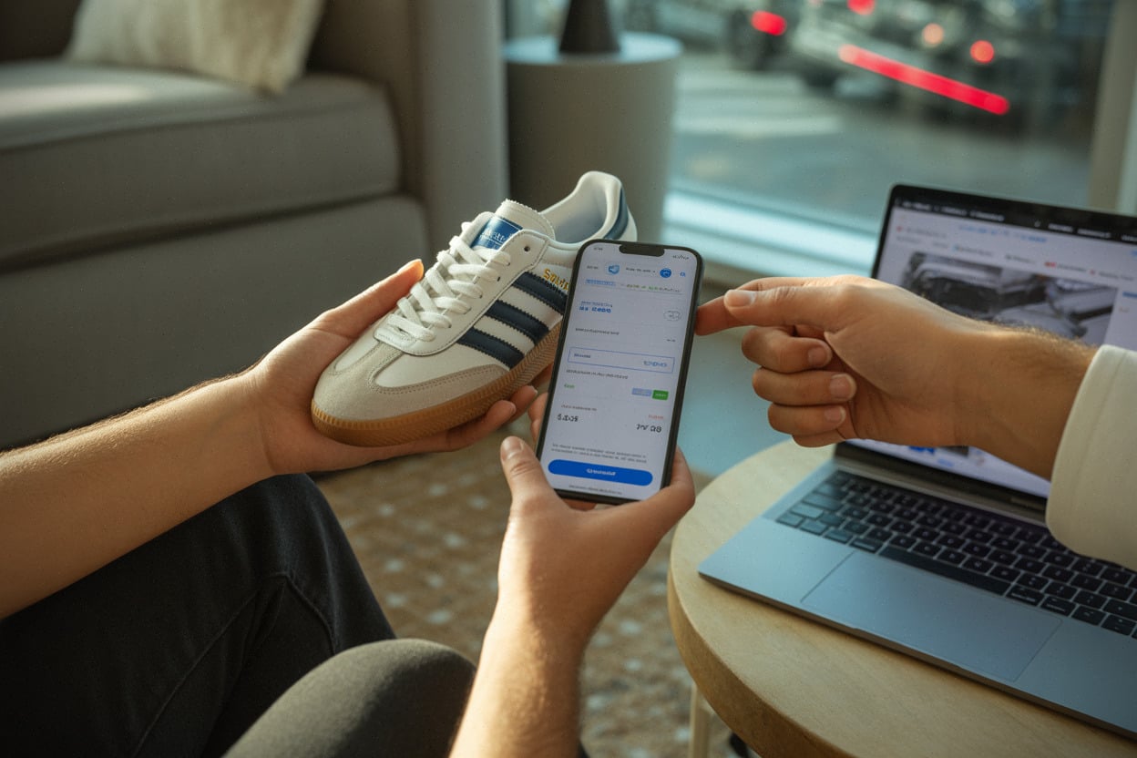 Vérification du prix des Adidas Samba avant achat en ligne