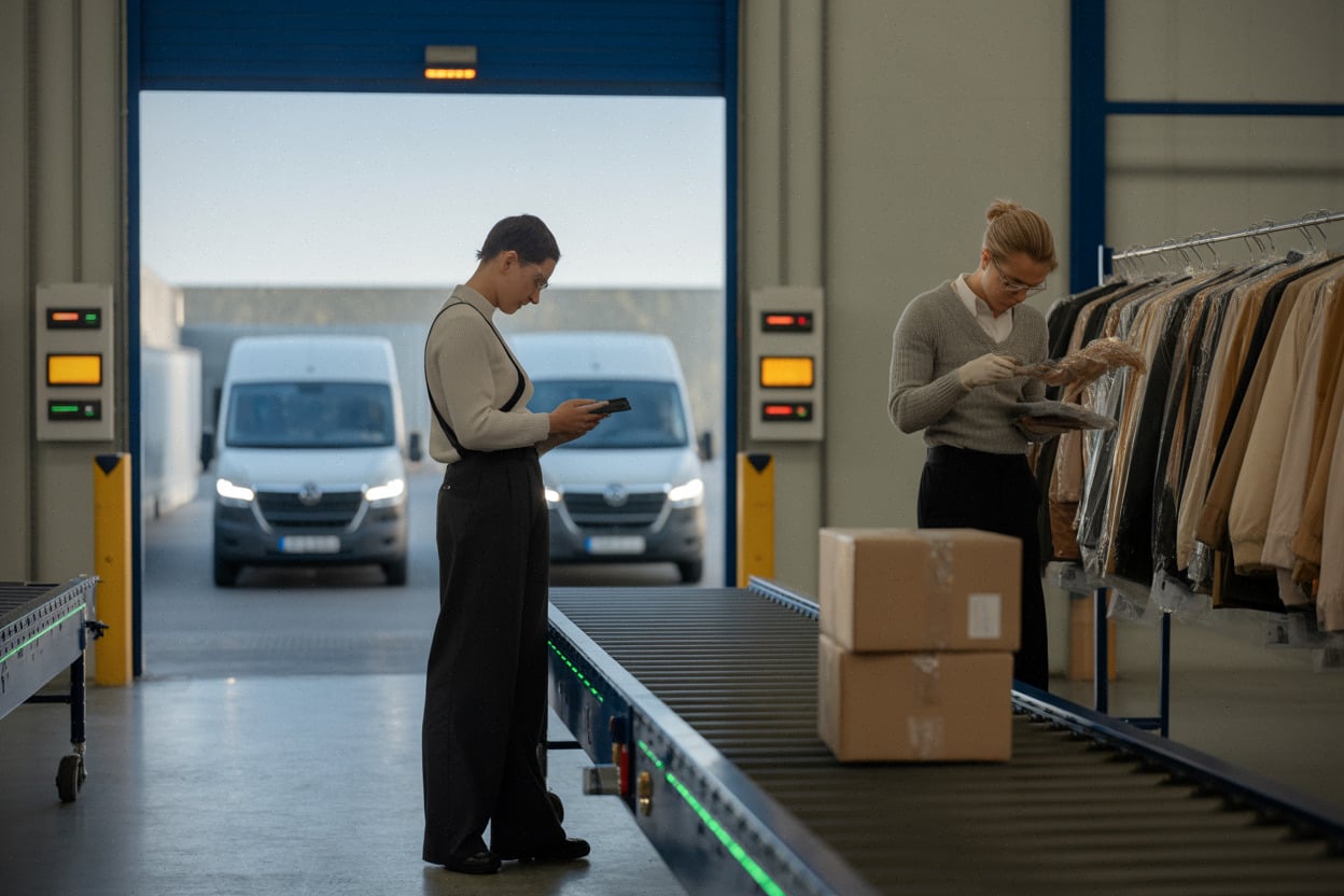 Entrepôt e-commerce illustrant coûts logistiques et concurrence de l’ultra fast-fashion