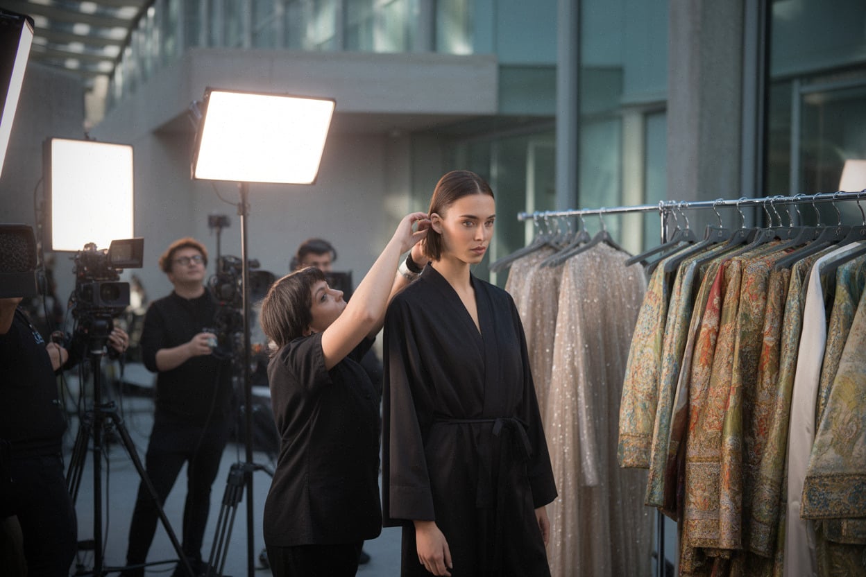 Coulisses d’un défilé Dolce & Gabbana, préparatifs avant le podium