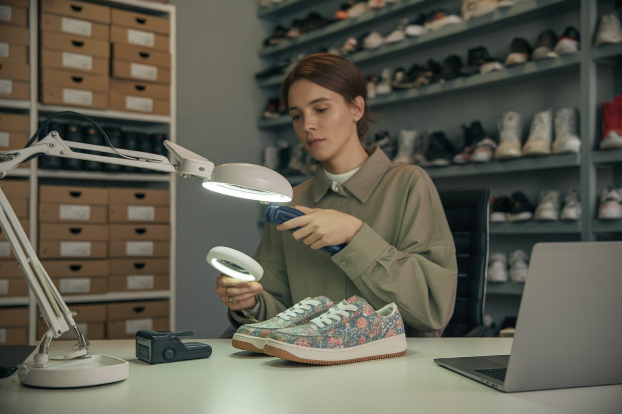 Contrôle d’authenticité d’une paire en boutique de revente spécialisée