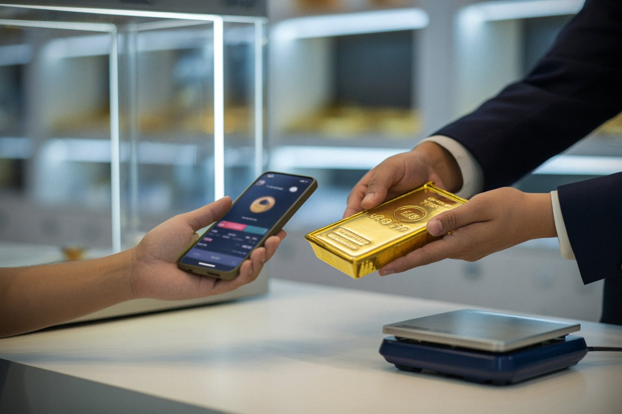Comptoir de vente d’or au Vietnam, transaction et balance électronique