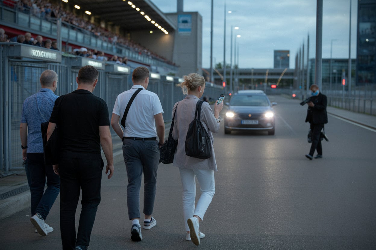 Supporters monégasques aux abords du stade en août 2026