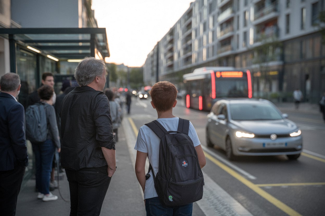 Usagers au bus 63 à Saint-Germain-en-Laye lors de la rentrée