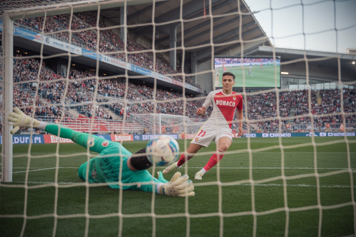 Action de but monégasque lors du succès 3-2 à Zabrze