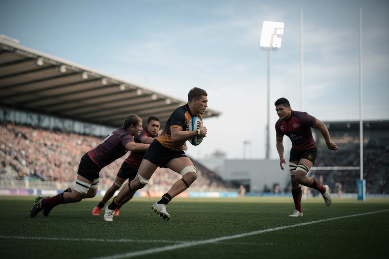Action de rugby à 7 lors de l’étape du Hameau