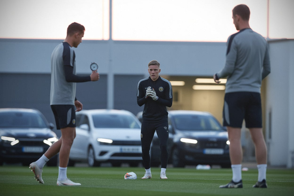 Joueurs de l’AS Monaco à l’entraînement avant la fermeture du mercato