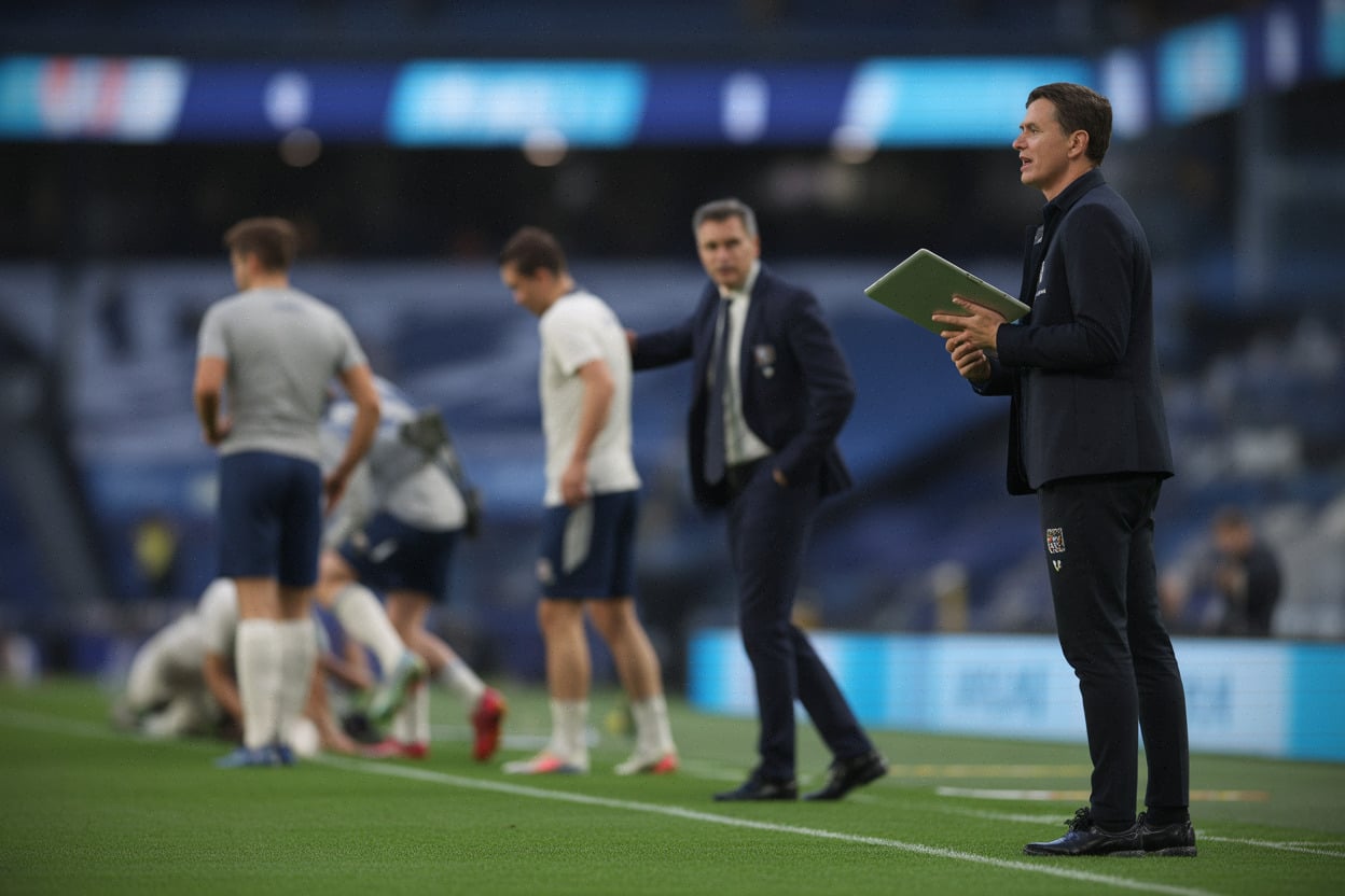 Le staff de Monaco ajuste son organisation pendant le match