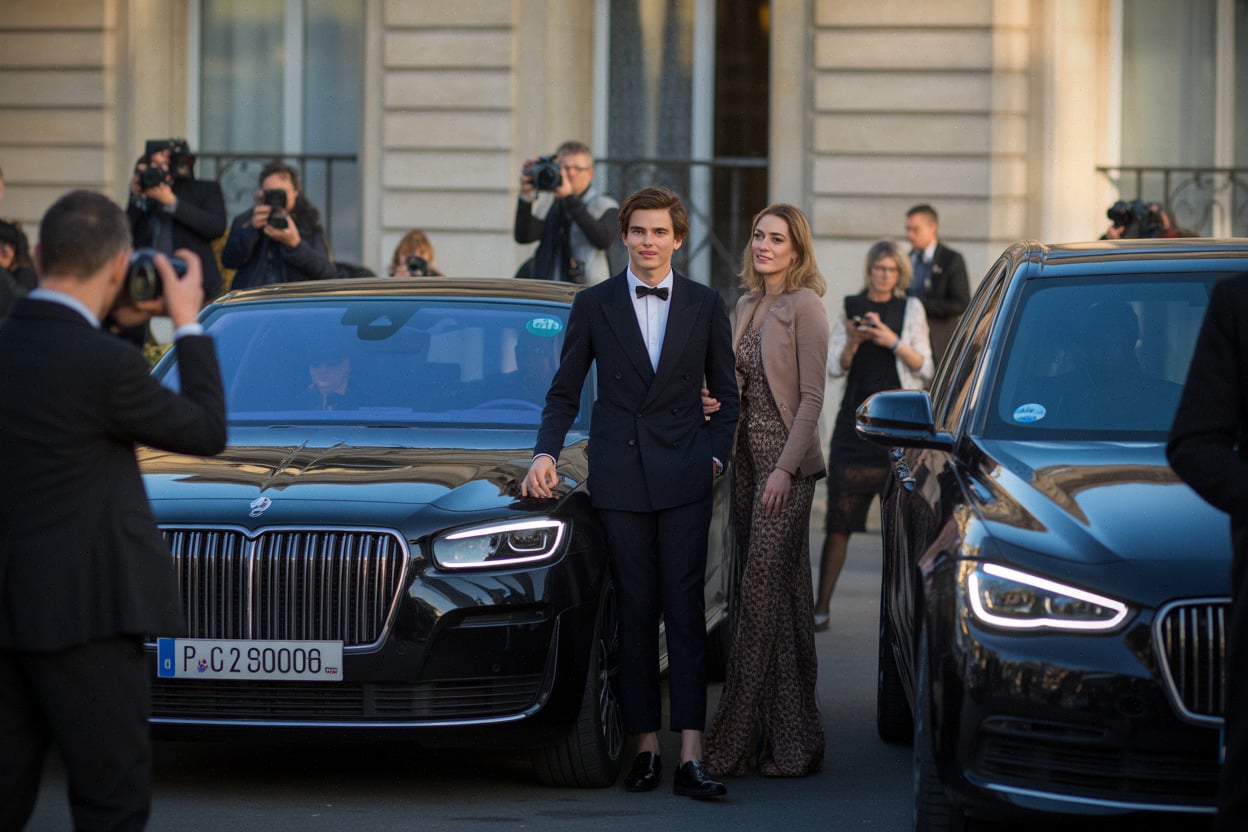Nikolai de Monpezat et Benedikte Thoustrup à Paris, arrivée couture