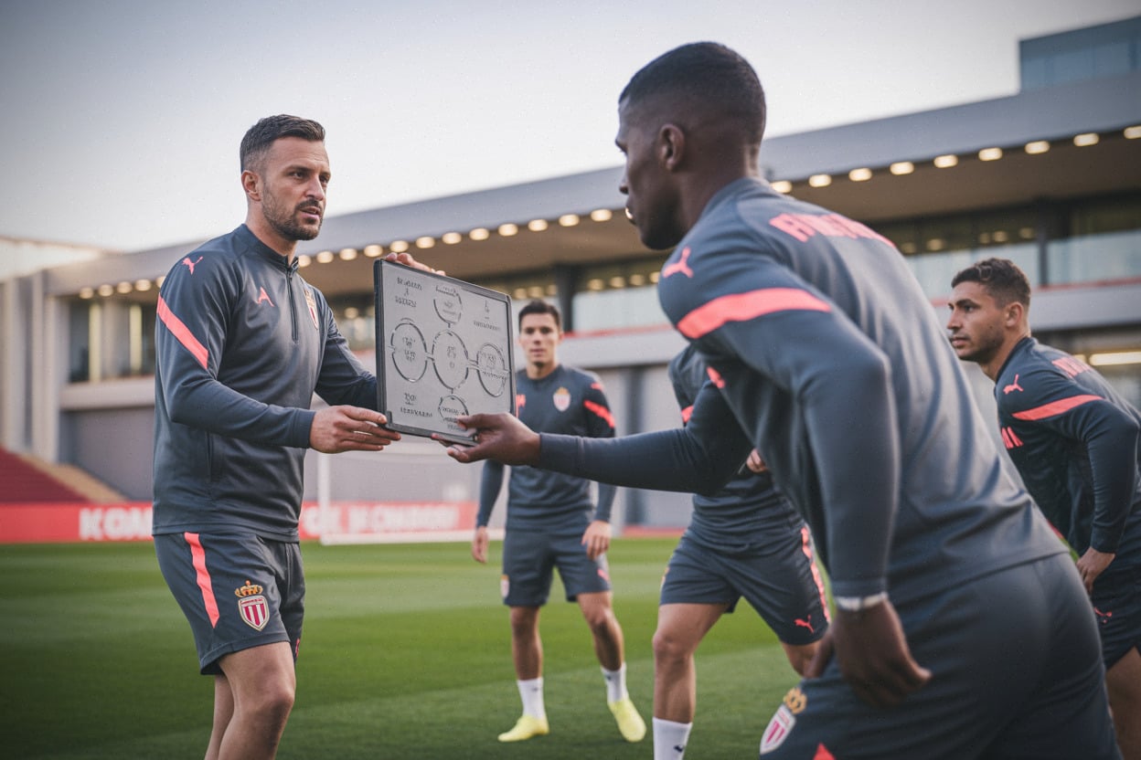 Entraînement de Monaco avant l’ECL, consignes tactiques et pressing