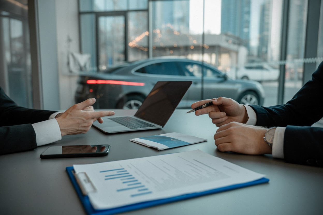Négociation de contrat, agent et dirigeant en discussion dans un bureau moderne