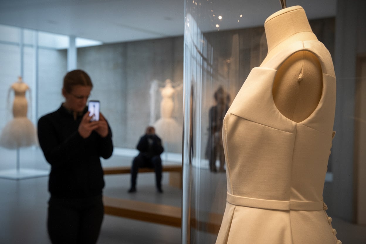 Robe de mariée sobre exposée, hommage au style de Mette-Marit