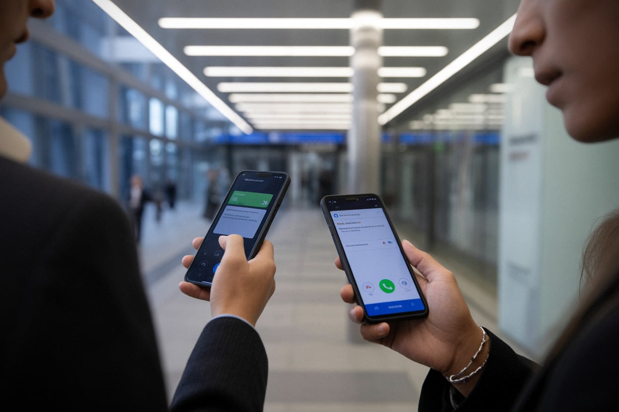 Signalement d’un SMS frauduleux et appel à la banque