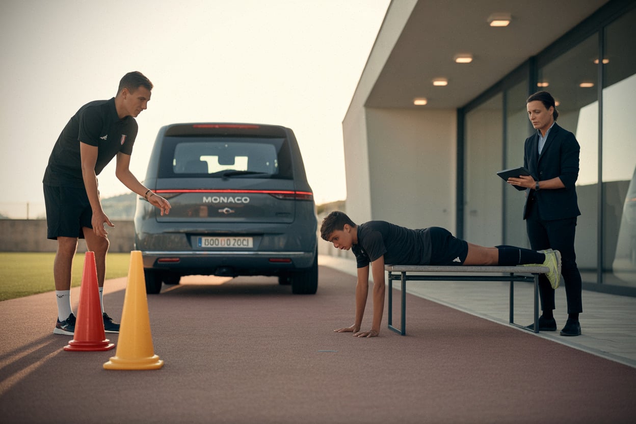 Séance de récupération encadrée par le staff médical à l’AS Monaco Academy