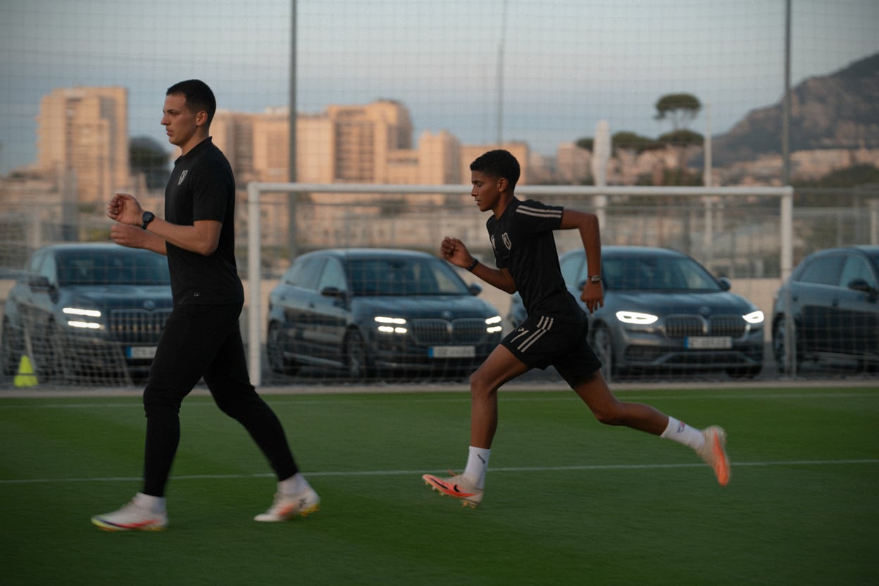 Jeune joueur à l’entraînement, option interne pour l’AS Monaco